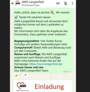 Mehr über den Artikel erfahren „AWO Langenfeld“ jetzt auch in WhatsApp