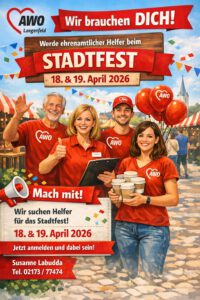 Mehr über den Artikel erfahren Wir brauchen dich! Werde ehrenamtlicher Helfer beim Stadtfest (18. & 19. April 2026)