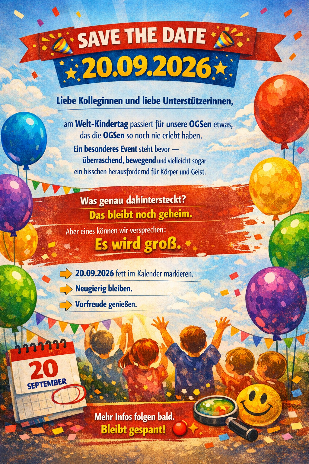 Merken: Welt-Kindertag und unser offener Ganztag