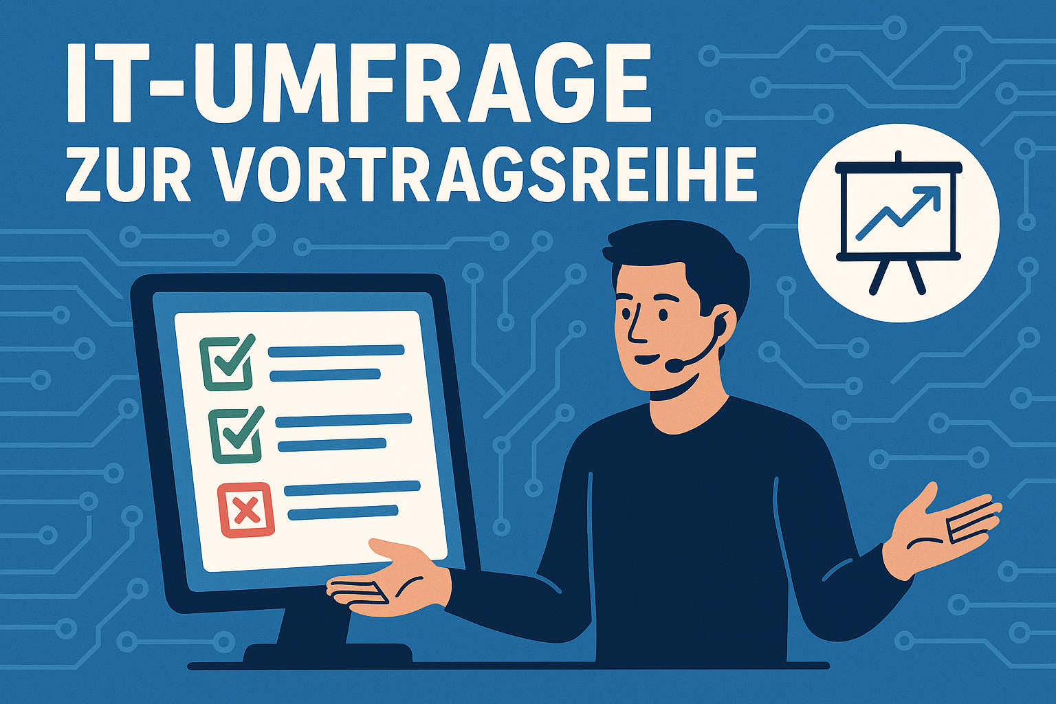 Helfen Sie uns, unsere IT-Vortragsreihe noch besser an Ihre Bedürfnisse anzupassen.