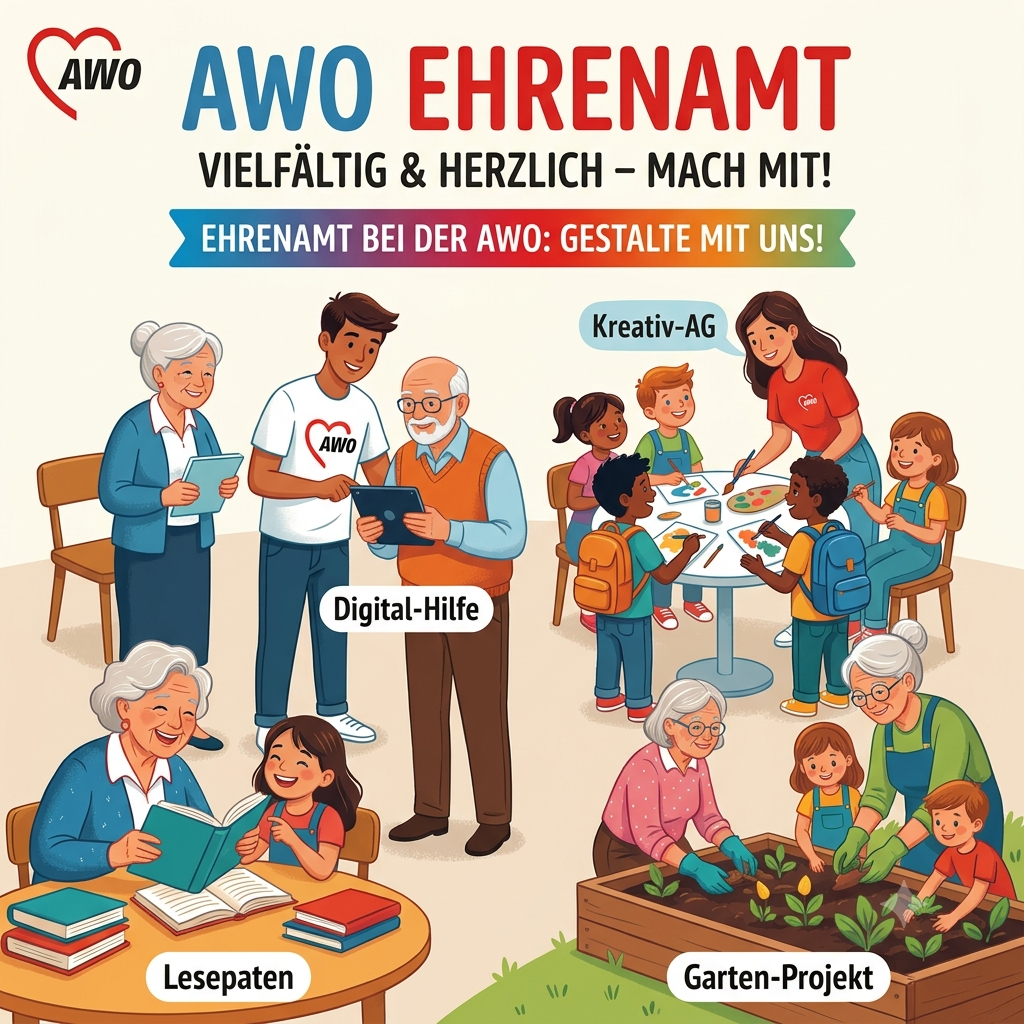 Mehr über den Artikel erfahren Ehrenamt bei der AWO: So bunt wie das Leben selbst!