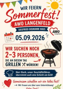 Mehr über den Artikel erfahren Grillunterstützung für das Sommerfest gesucht!